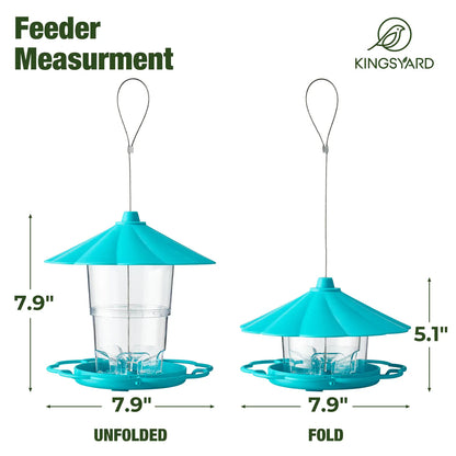 Adjustable Hopper Bird Feeder for Backyard Nature Watching with Rainproof Roof & Squirrel Baffle Design Holds 2.5 Lbs of Seed for Extended Feeding Periods