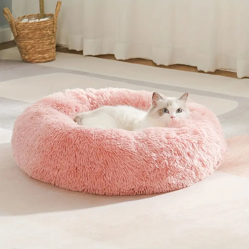 A Soft and Comfortable Cat Nest with a Large Unique Circular Design That Provides a Peaceful Sleeping Space for Cats and Small Dogs- a Universal Pet Mat for All Seasons