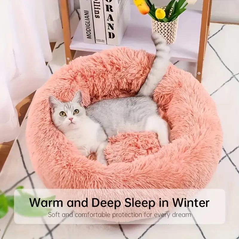 A Soft and Comfortable Cat Nest with a Large Unique Circular Design That Provides a Peaceful Sleeping Space for Cats and Small Dogs- a Universal Pet Mat for All Seasons