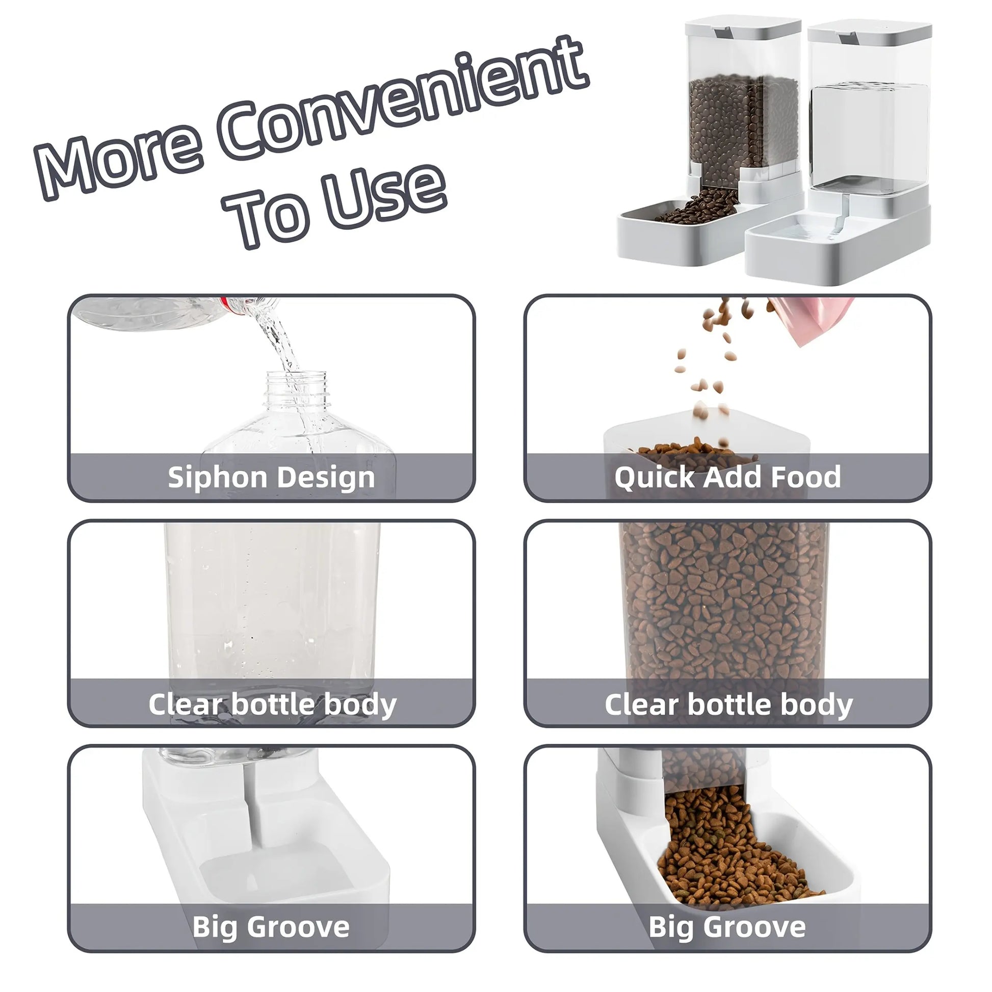 2-Piece Gravity Pet Feeding and Drinking Set, Automatic Dog Food Feeding and Drinking Set - Pet Feeding Set - Suitable for Dogs, Cats, and Pet Animals - Automatic Feeder