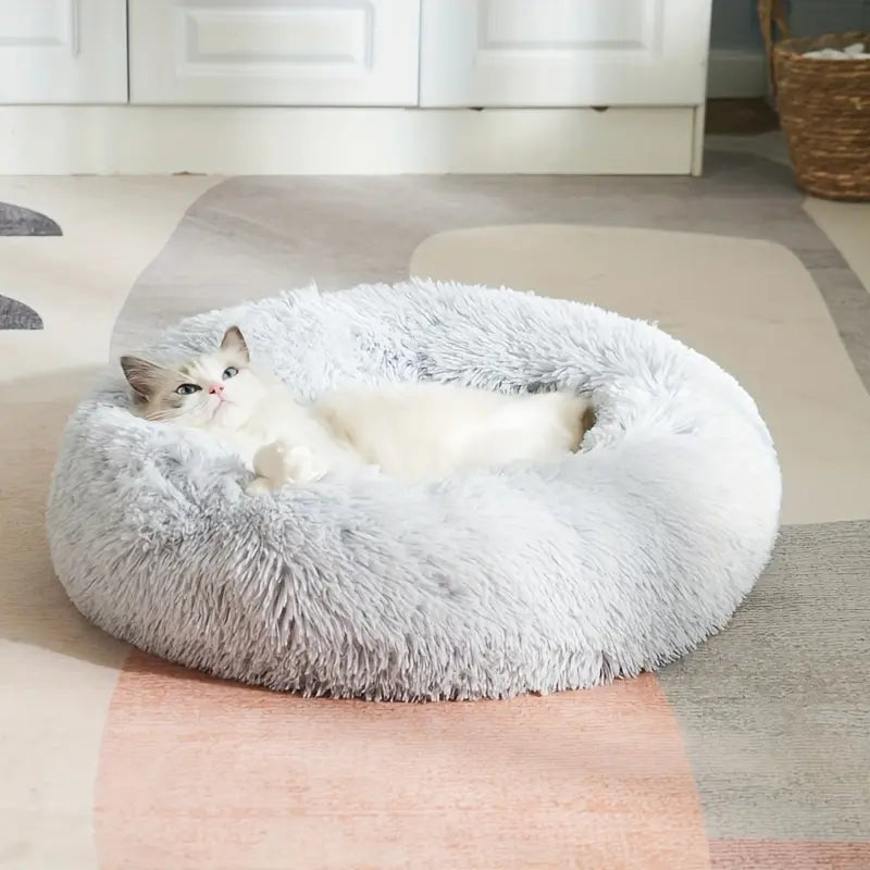 A Soft and Comfortable Cat Nest with a Large Unique Circular Design That Provides a Peaceful Sleeping Space for Cats and Small Dogs- a Universal Pet Mat for All Seasons