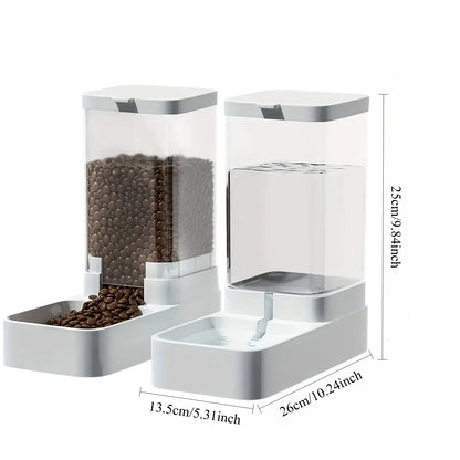 2-Piece Gravity Pet Feeding and Drinking Set, Automatic Dog Food Feeding and Drinking Set - Pet Feeding Set - Suitable for Dogs, Cats, and Pet Animals - Automatic Feeder