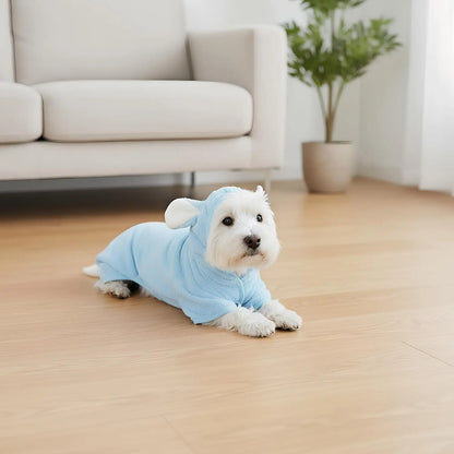 Quick-Drying Dog Bathrobe, Dog Bath Robe with Hood,Pet Dressing Gown with Adjustable Belly Band, Super-Absorbent Super-Soft Fabric,Quick Dry Dog Bathrobe for Small Medium Dogs & Cats,Reduces Drying Time