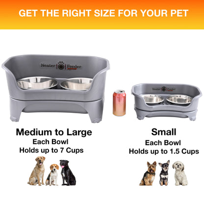 EXPRESS Neater Feeder for Dogs - MESS PROOF PET BOWLS, Stainless Steel Bowls, Raised Walls, Elevated Feeder, Bpa-Free, Top-Rack Dishwasher Safe, Made in USA