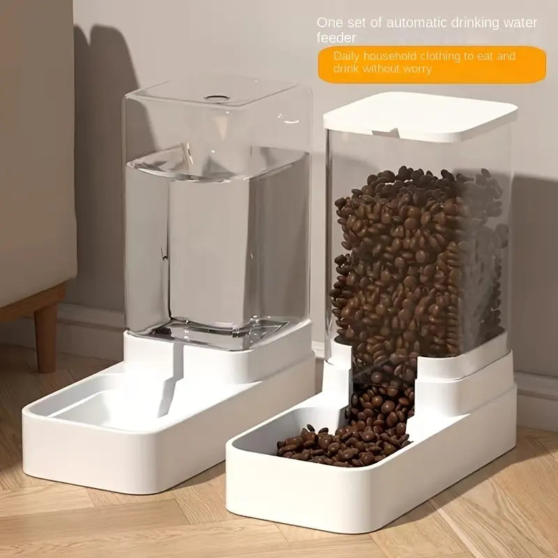 2-Piece Gravity Pet Feeding and Drinking Set, Automatic Dog Food Feeding and Drinking Set - Pet Feeding Set - Suitable for Dogs, Cats, and Pet Animals - Automatic Feeder